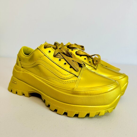 VANS X COLLINA STRADA OLD SKOOL LUG SOLE VIBRAM DX GOLD SNEAKERS UNISEX 5M/6.5W - Picture 1 of 9